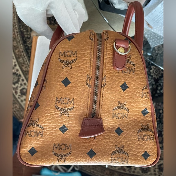 MCM Authentic Vintage Tan and Brown Visetos Handbag - Picture 3 of 16